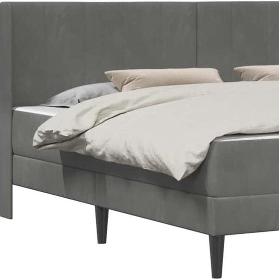 vidaXL Cadre de lit avec matelas gris foncé 200 x 200 cm velours