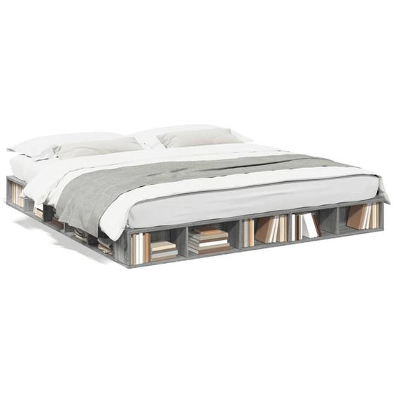 vidaXL Cadre de lit gris Sonoma 180x200 cm bois composite