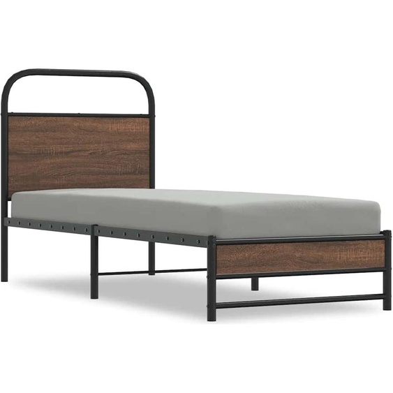 vidaXL Cadre de lit sans matelas 75x190 cm brun imitation chêne