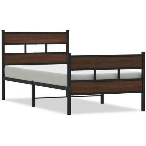 vidaXL Cadre de lit sans matelas avec tête et pied de lit 100x190 cm