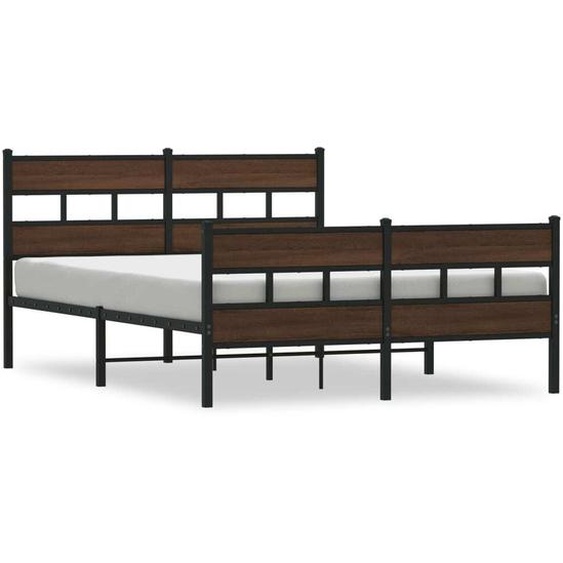 vidaXL Cadre de lit sans matelas avec tête et pied de lit 140x190 cm