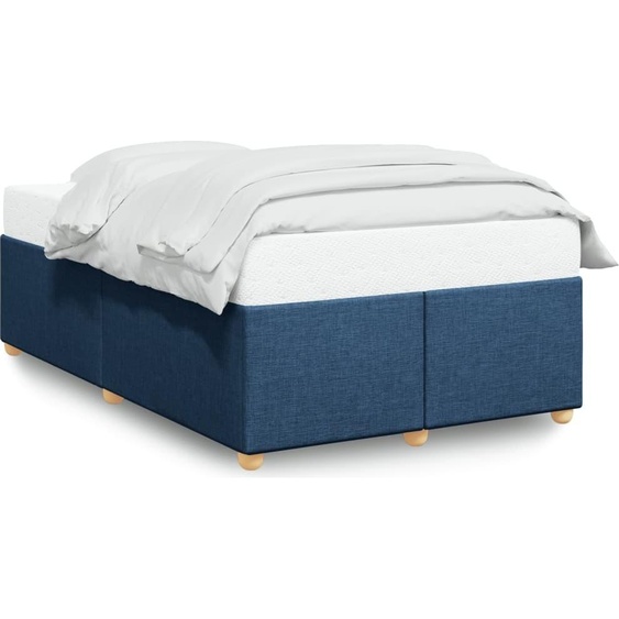 vidaXL Cadre de lit sans matelas bleu 120x200 cm Tissu
