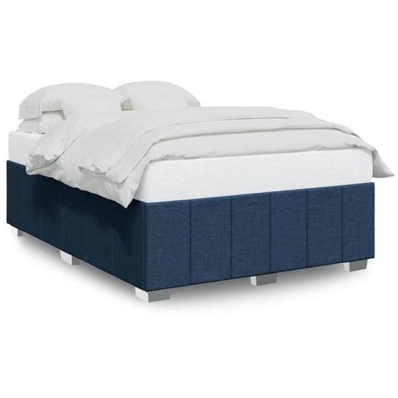 vidaXL Cadre de lit sans matelas bleu 140x200 cm Tissu
