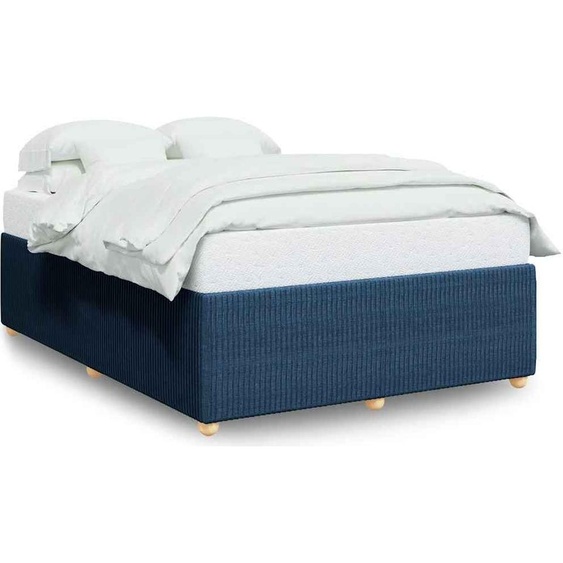 vidaXL Cadre de lit sans matelas bleu 140x200 cm Tissu