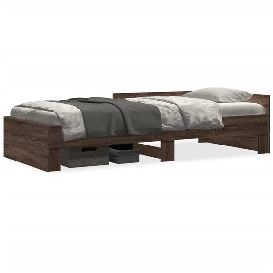 vidaXL Cadre de lit sans matelas Chêne brun 90x190 cm Bois composite