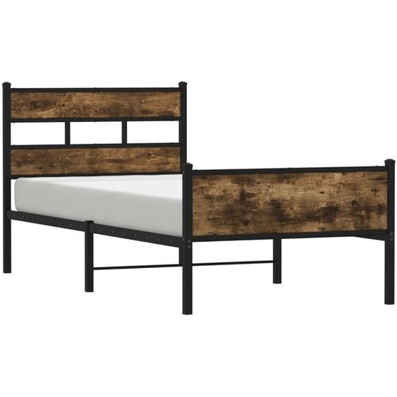 vidaXL Cadre de lit sans matelas chêne fumé 100x190 cm bois composite