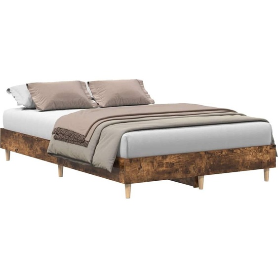 vidaXL Cadre de lit sans matelas chêne fumé 120x190 cm bois composite