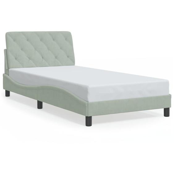 vidaXL Cadre de lit sans matelas gris clair 100x200 cm velours