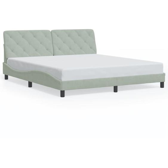 vidaXL Cadre de lit sans matelas gris clair 180x200 cm velours