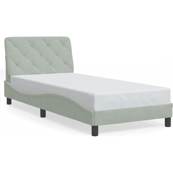 vidaXL Cadre de lit sans matelas gris clair 90x190 cm velours