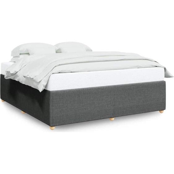 vidaXL Cadre de lit sans matelas gris foncé 180x200 cm Tissu