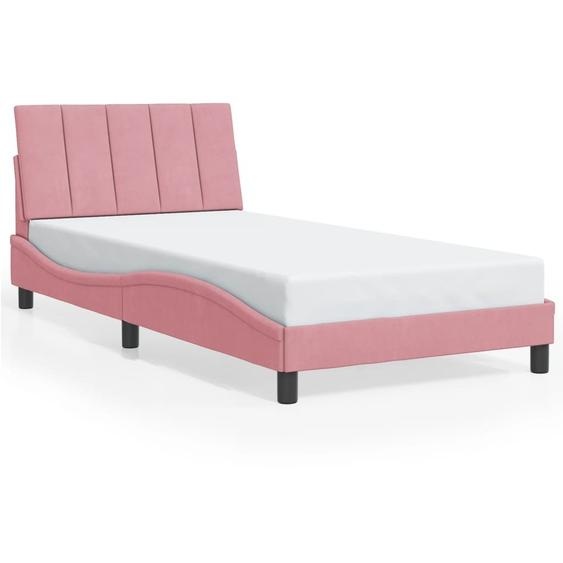 vidaXL Cadre de lit sans matelas Hanko rose 100x200 cm velours