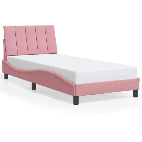 vidaXL Cadre de lit sans matelas Hanko rose 90x200 cm velours