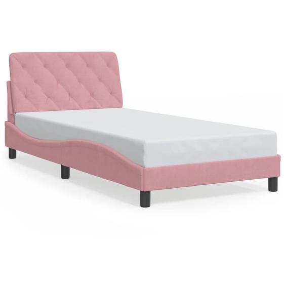 vidaXL Cadre de lit sans matelas rose 100x200 cm velours