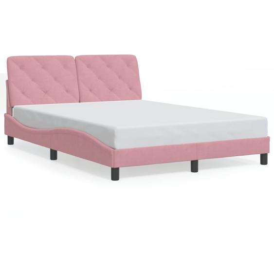 vidaXL Cadre de lit sans matelas rose 140x190 cm velours