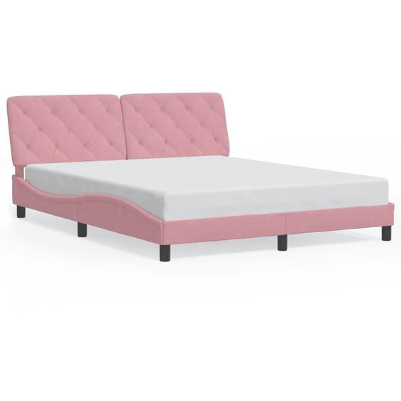 vidaXL Cadre de lit sans matelas rose 160x200 cm velours
