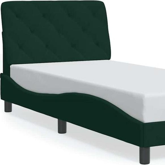 vidaXL Cadre de lit sans matelas vert foncé 90x200 cm velours