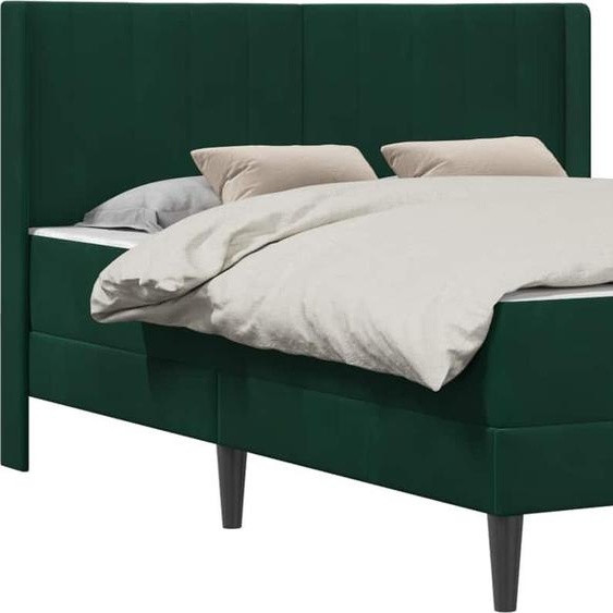 vidaXL Cadre de lit avec matelas vert foncé 160 x 200 cm velours