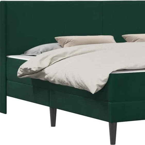vidaXL Cadre de lit avec matelas vert foncé 200 x 200 cm velours