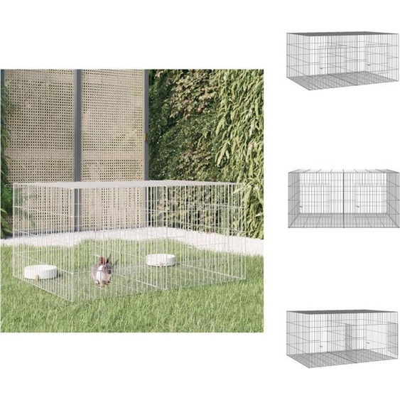 vidaXL Cage à lapins 2 panneaux 110x79x54 cm Fer galvanisé - Habitats & Enclos pour petits animaux