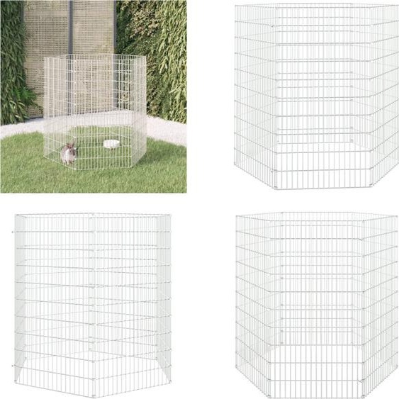 vidaXL Cage à lapins 6 panneaux 54x100 cm Fer galvanisé - Cage à lapins - Cages à lapins - Cage à lapins - Cage pour animaux domestiques