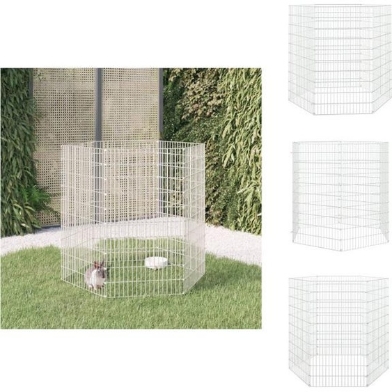 vidaXL Cage à lapins 6 panneaux 54x100 cm Fer galvanisé - Habitats & Enclos pour petits animaux