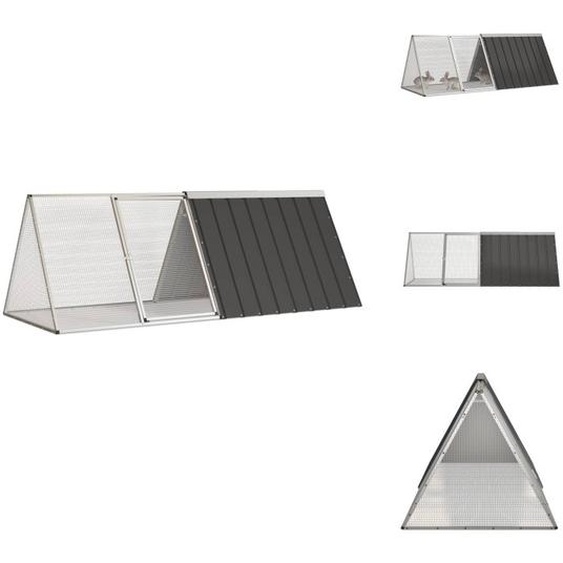 vidaXL Cage à lapins Anthracite 201,5x80,5x71 cm Acier galvanisé - Habitats & Enclos pour petits animaux