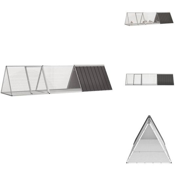 vidaXL Cage à lapins Anthracite 302,5x80,5x71 cm Acier galvanisé - Habitats & Enclos pour petits animaux