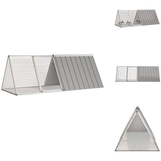 vidaXL Cage à lapins Gris 201,5x80,5x71 cm Acier galvanisé - Habitats & Enclos pour petits animaux