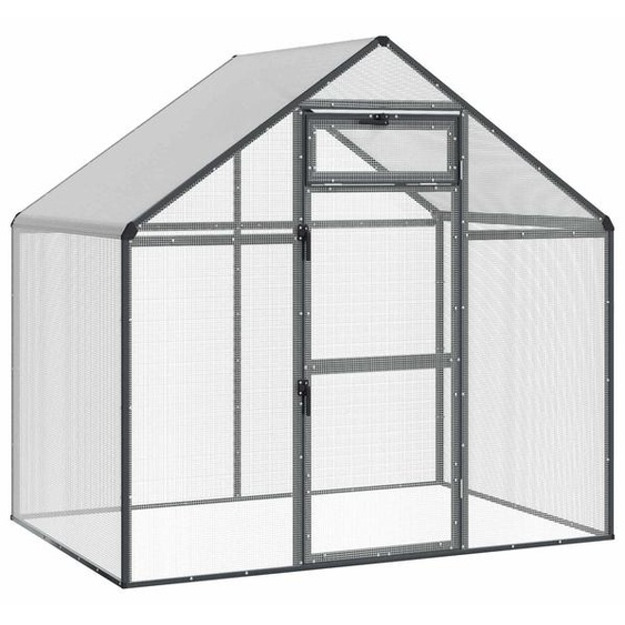 vidaXL Cage à oiseaux, anthracite, 181,5 x 112 x 173,5 cm