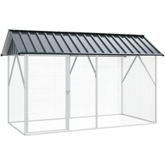 vidaXL Cage à oiseaux anthracite 227 x 112 x 141 cm Acier galvanisé