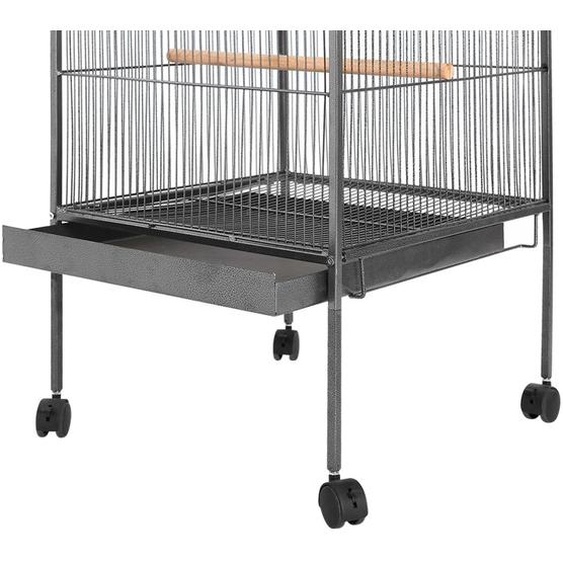 vidaXL Cage à oiseaux noire 54x54x146 cm Acier