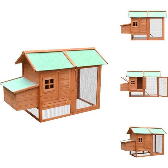 vidaXL Cage à poules 170x81x110 cm Bois de pin & de sapin - Habitats & Enclos pour petits animaux