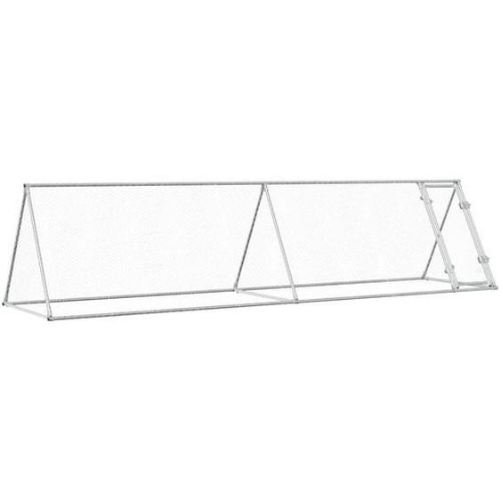 vidaXL Cage à poules argentée 400x105x91 cm Acier galvanisé
