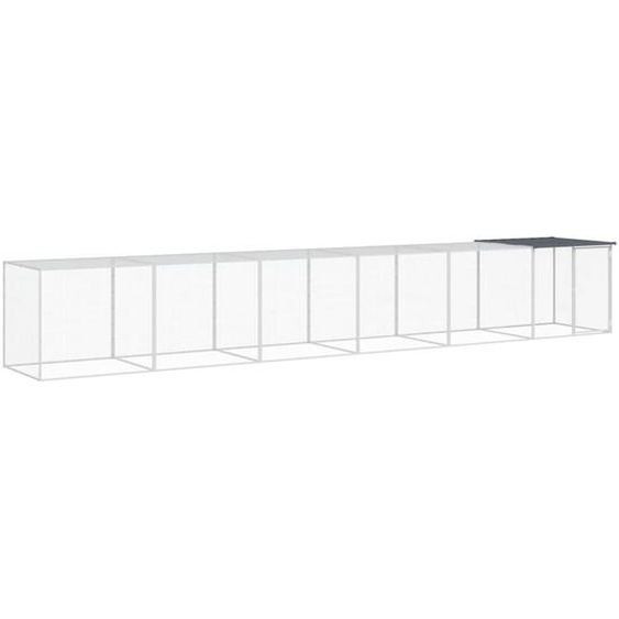 VidaXL Poulailler avec toit 603x98x90 cm acier galvanisé anthracite