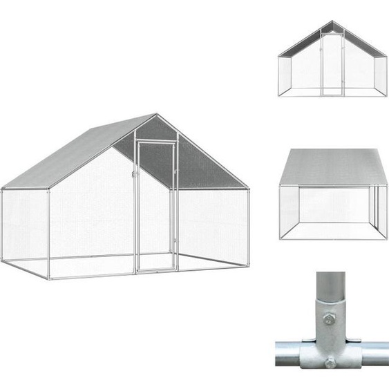 vidaXL Cage à poules dextérieur 2,75x2x1,92 m Acier galvanisé - Habitats & Enclos pour petits animaux
