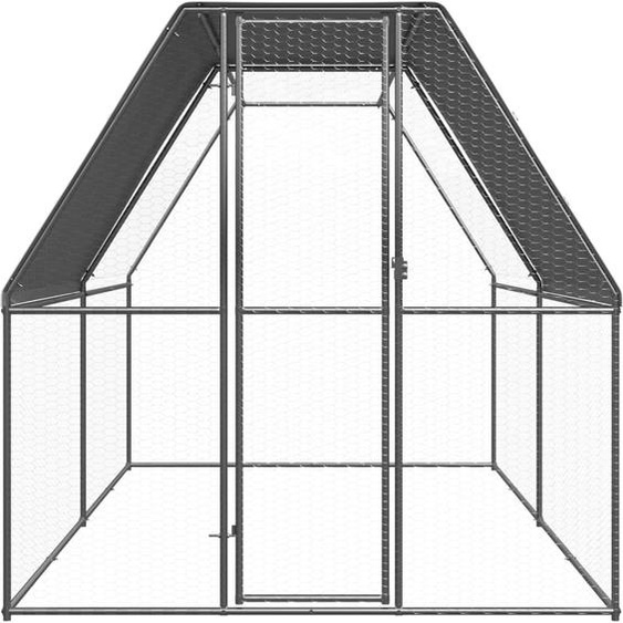 vidaXL Cage à poules dextérieur 2x4x2 m Acier galvanisé
