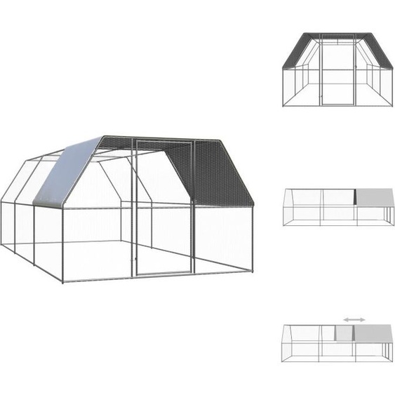 vidaXL Cage à poules dextérieur 3x6x2 m Acier galvanisé - Habitats & Enclos pour petits animaux