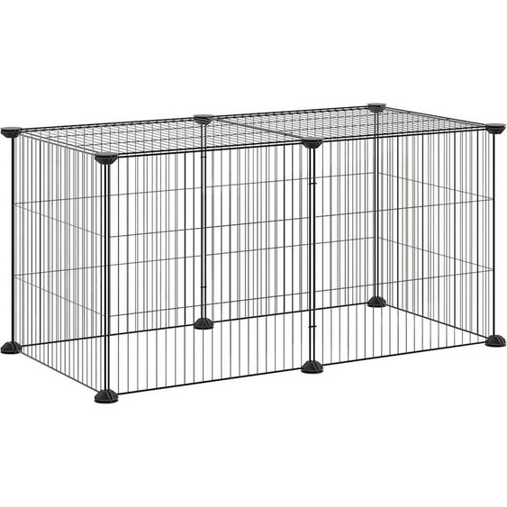 vidaXL Cage pour animaux domestiques 8 pièces noir 35x35 cm acier