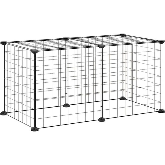 vidaXL Cage pour animaux domestiques 8 pièces noir 35x35 cm acier