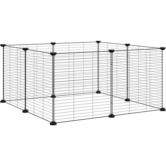 vidaXL Cage pour animaux domestiques 8 pièces noir 35x35 cm acier