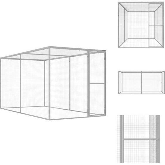 vidaXL Cage pour chats 3x1,5x1,5 m Acier galvanisé - Habitats & Enclos pour petits animaux