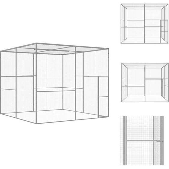 vidaXL Cage pour chats 3x3x2,5 m Acier galvanisé - Habitats & Enclos pour petits animaux