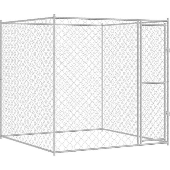 vidaXL Cage pour chiens Argent 200 x 200 x 200 cm Acier galvanisé