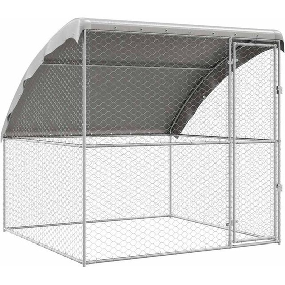 vidaXL Cage pour chien avec rangement Argent 2 x 2 x 2 m Acier galvanisé