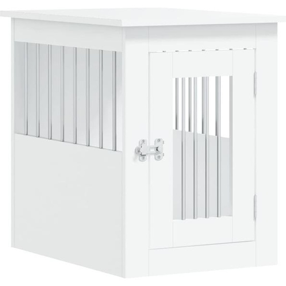 vidaXL Cage pour chien style meuble blanc 45x62x59 cm Bois composite