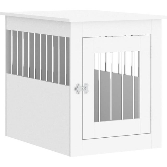 vidaXL Cage pour chien style meuble blanc 55x75x65 cm Bois composite
