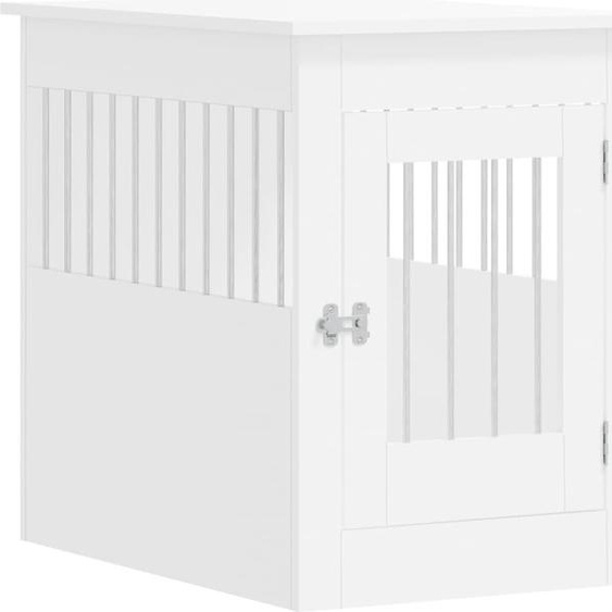 vidaXL Cage pour chien style meuble blanc 55x80x68 cm Bois composite