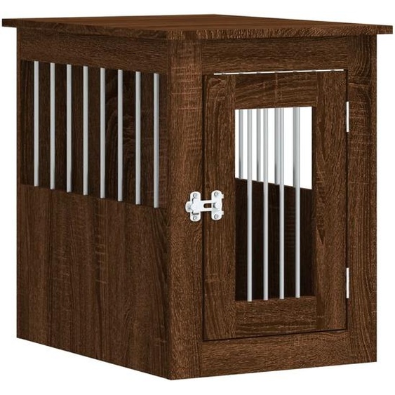 vidaXL Cage pour chien style meuble brun imitation chêne 45x62x59 cm