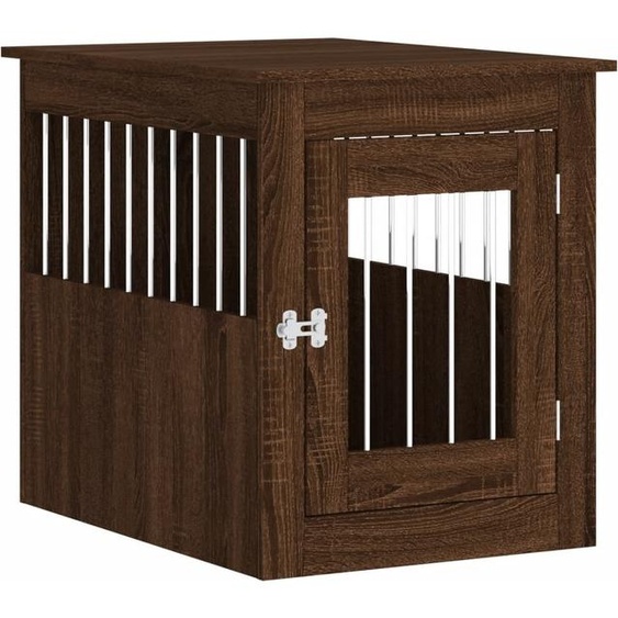 vidaXL Cage pour chien style meuble brun imitation chêne 55x75x65 cm